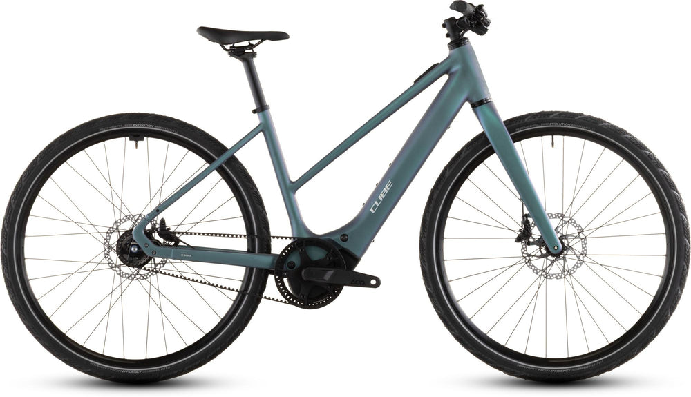 2026 Cube Cube Editor Hybrid Slt 400X Trapeze Electric Hybrid Bikes In Smaragdgrey And Prism