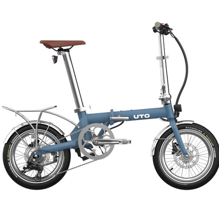 UTO Morning Vintage OG16 Electric Folding Bike in Satin Blue