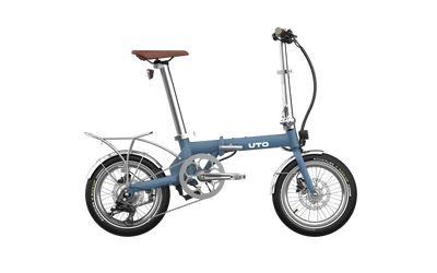 UTO Morning Vintage OG16 Electric Folding Bike in Satin Blue