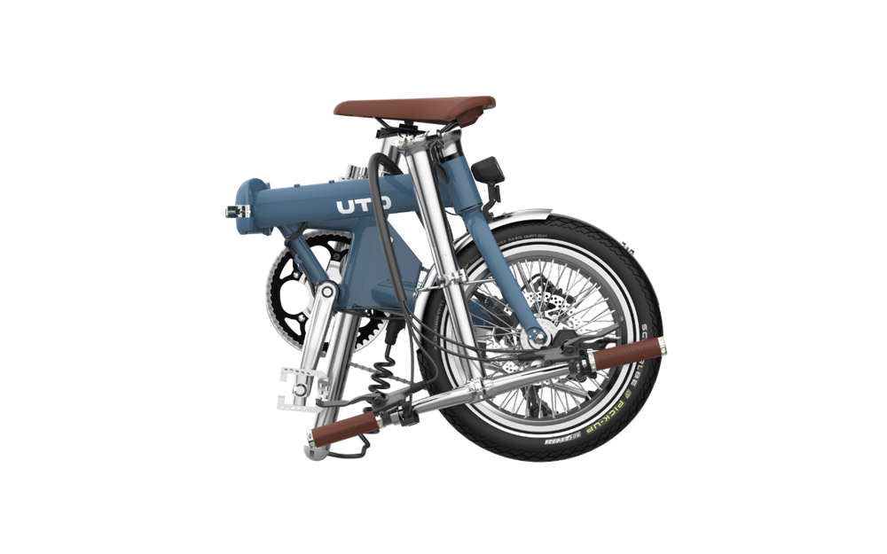 UTO Morning Vintage OG16 Electric Folding Bike in Satin Blue