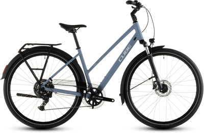2026 Cube Cube Touring One Trapeze Hybrid Bike In Bluebird And Grey