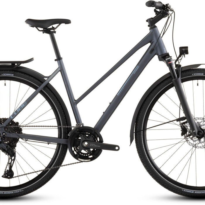 2026 Cube Cube Kathmandu Exc Trapeze Hybrid Bike In Metallicgrey And Chrome