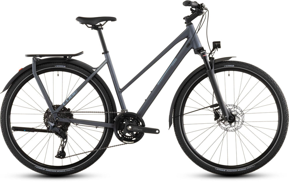 2026 Cube Cube Kathmandu Exc Trapeze Hybrid Bike In Metallicgrey And Chrome