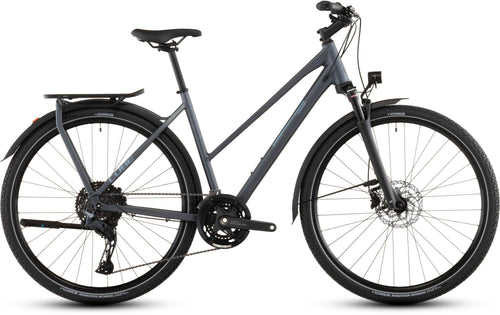 2026 Cube Cube Kathmandu Exc Trapeze Hybrid Bike In Metallicgrey And Chrome