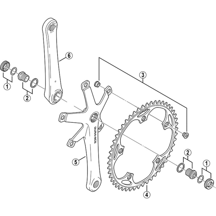 Shimano FC-7700 crank arm cap and washer