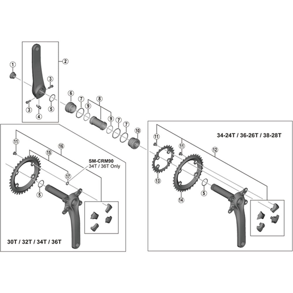 Shimano FC-M980 crank arm fixing bolt