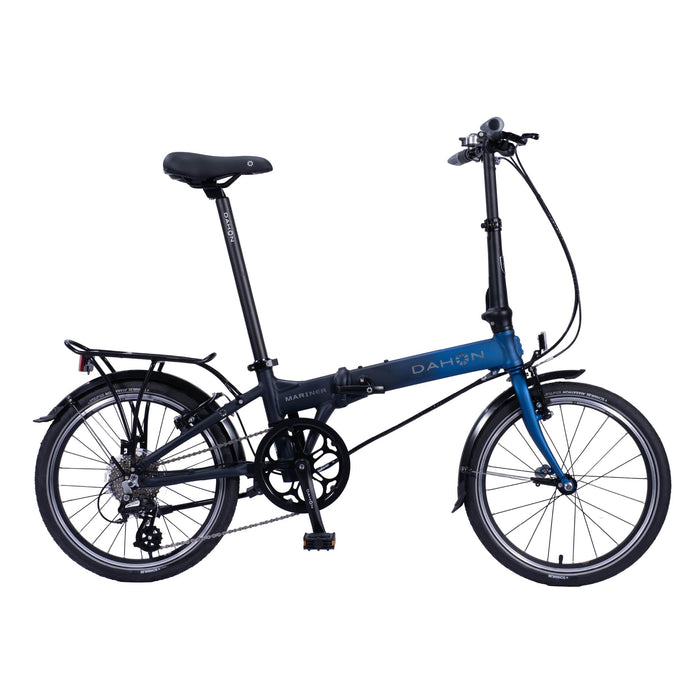 Dahon Mariner D8 folding bike in Ocean Blue, side view
