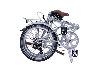 Dahon Boardwalk D7 20" folding bike in Silver Grey, folded