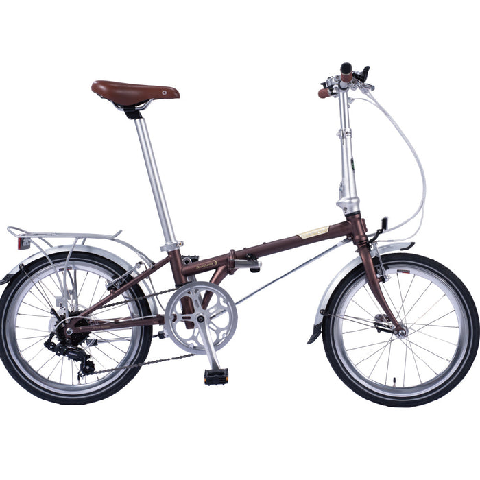 Dahon Boardwalk D7 20" folding bike in Rust Brown, side view