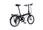 Dahon Vybe D7 folding bike in Obsidian, rear three-quarter view