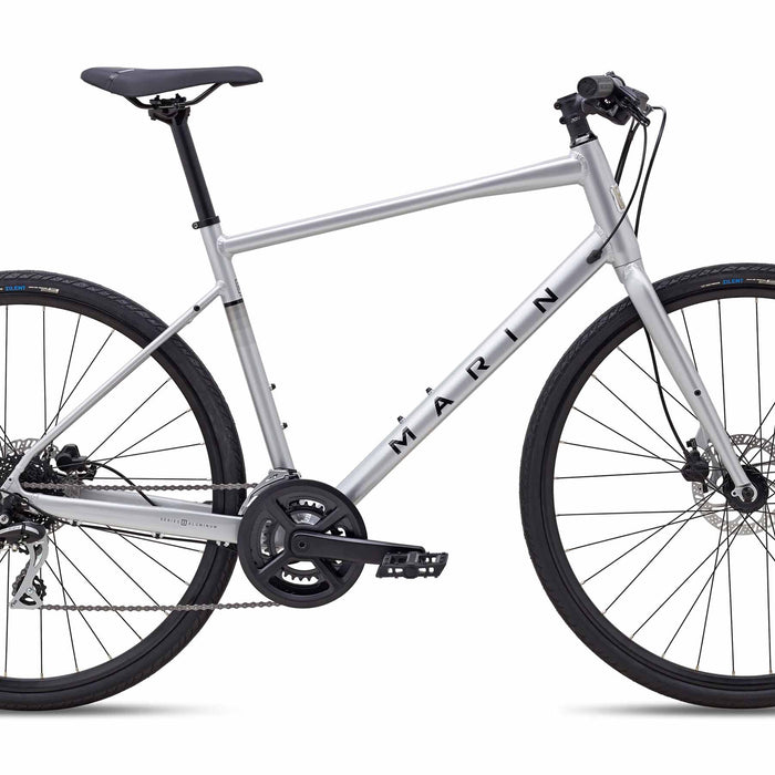 2025 Marin Fairfax 2 Hybrid Bike in Silver