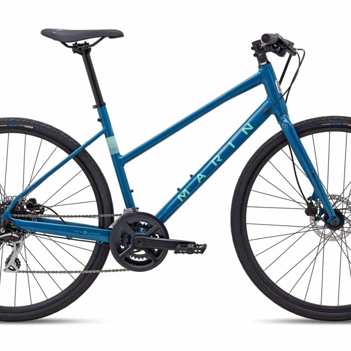 Marin Fairfax 2 Step Thru Hybrid Bike in Blue