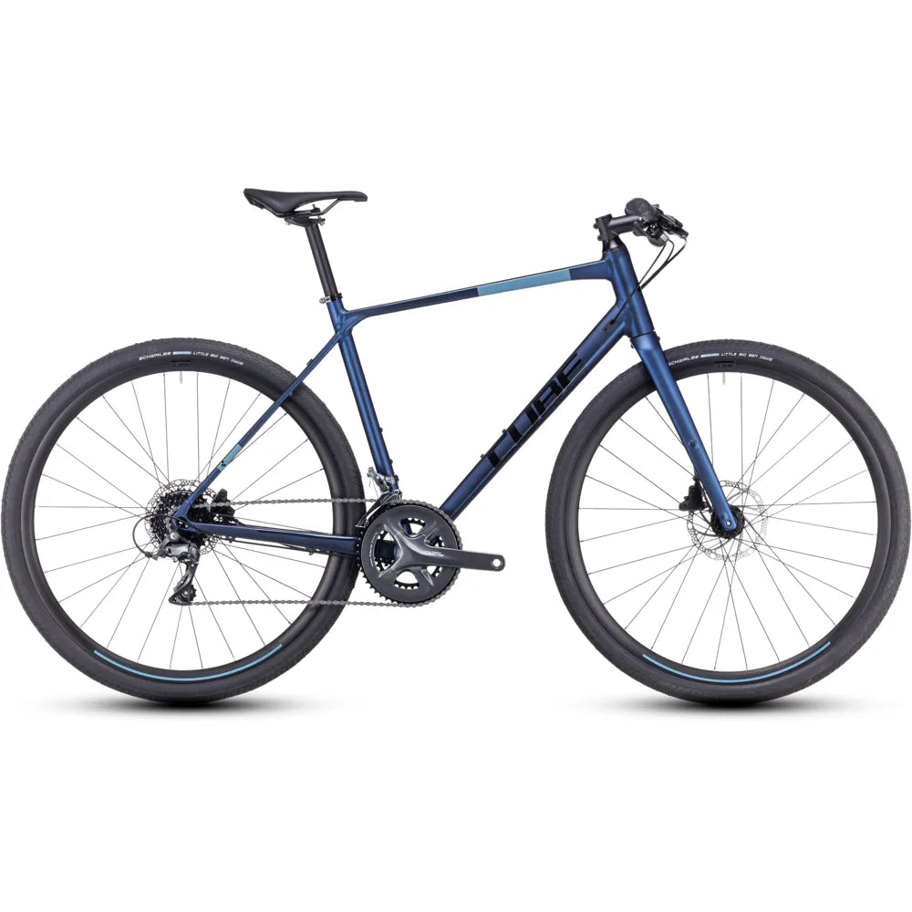 2023 Cube Nulane Flat Bar Gravel Bike in Velvetblue and Black 
