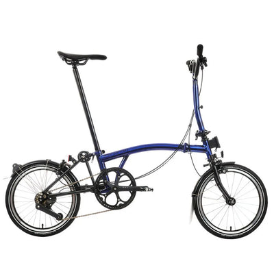 2025 Brompton P Line Explore 12 Speed Mid in Bolt Blue Lacquer