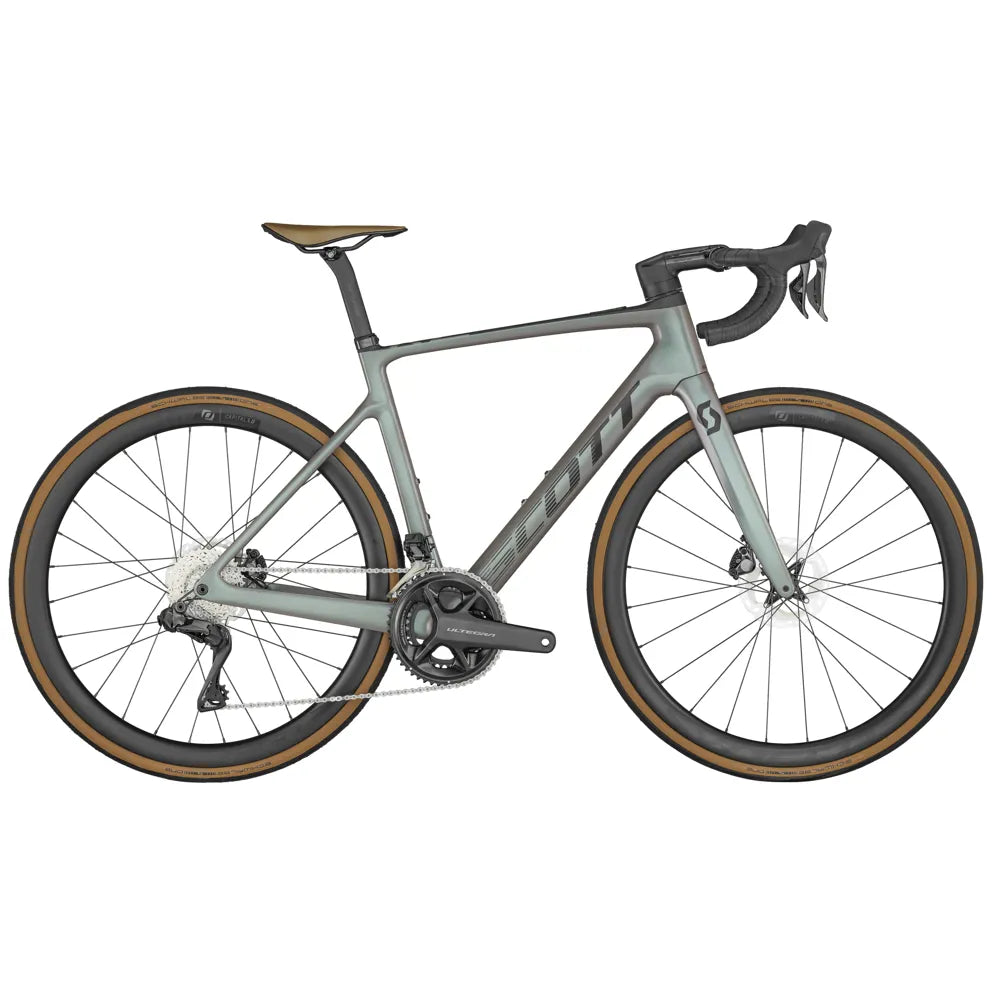 2025 Scott Addict RC eRIDE 10 Carbon Electric Road Bike in Grey Green