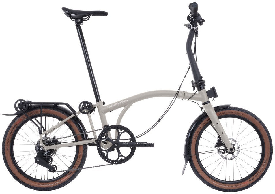 2026 Brompton G Line Folding Gravel Bike with Rack in Traildust White