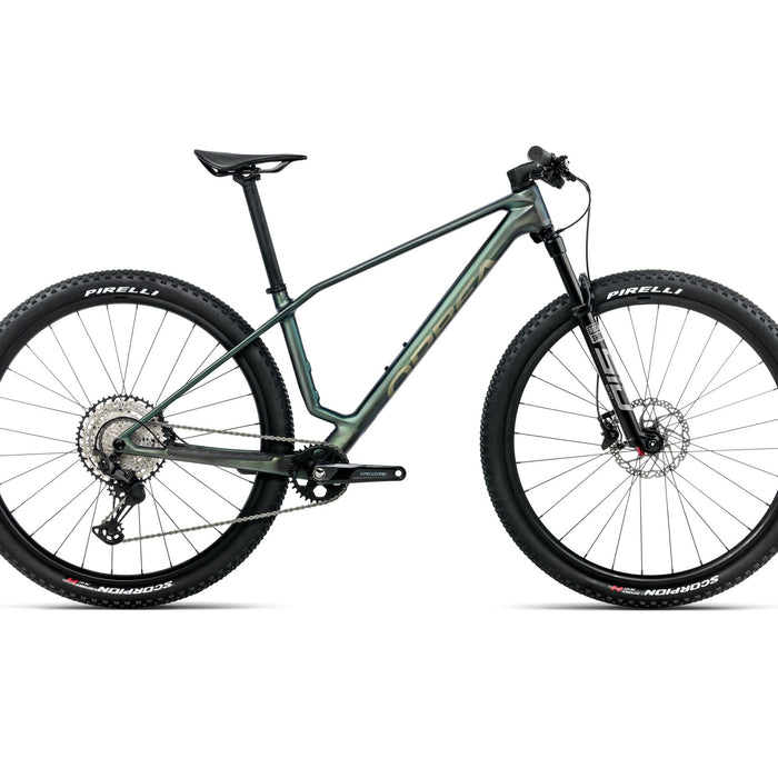 2026 Orbea Alma M30 Deore Carbon Hardtail Mountain Bike in Seaweed Carbon View