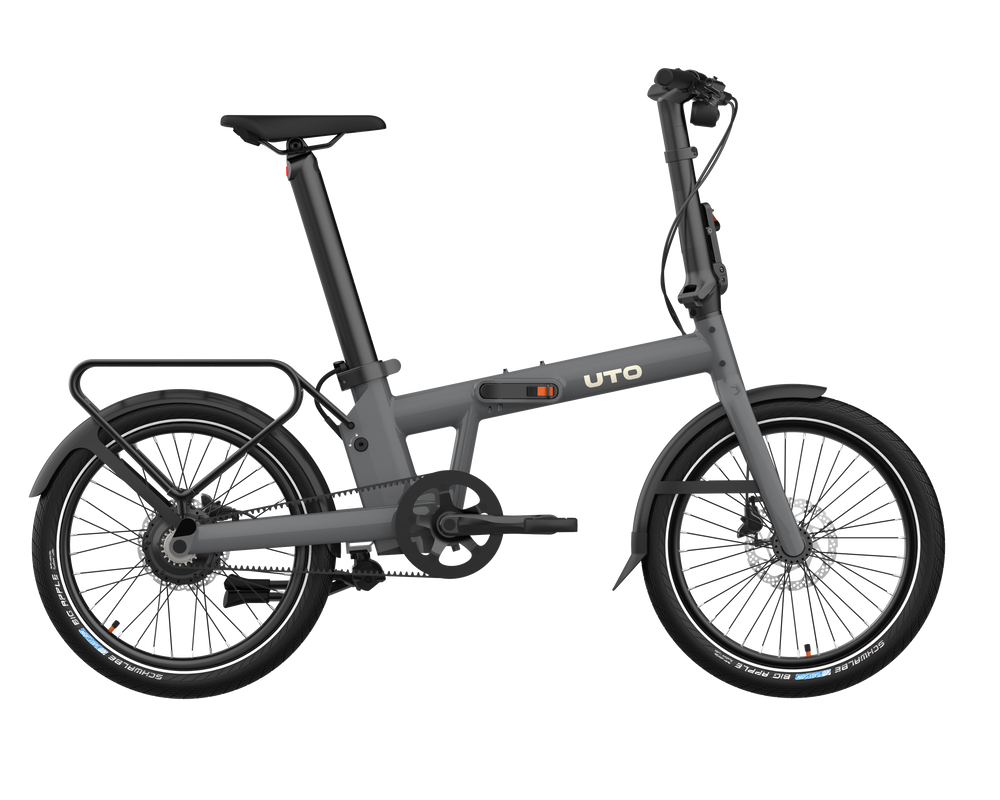 UTO Afternoon PRO20 electric folding bike in Anthracite Grey, unfolded