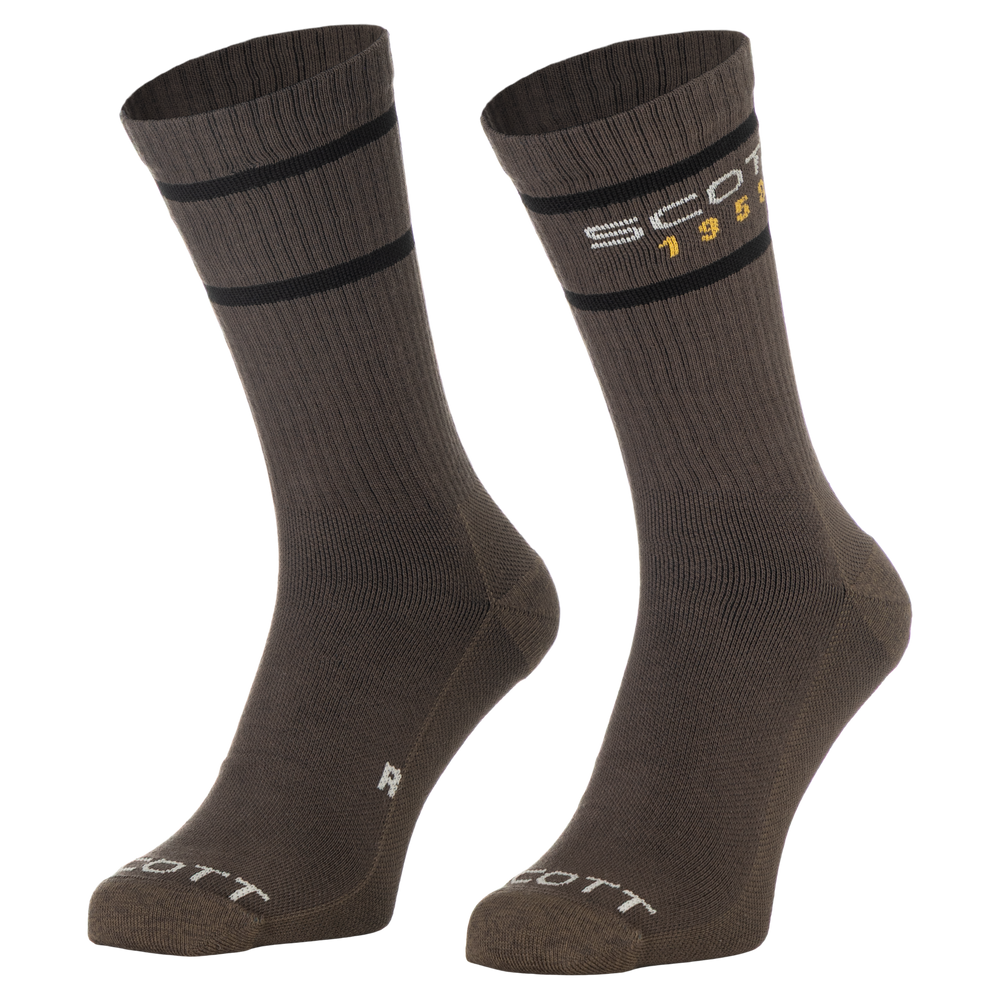 SCOTT Retro Casual Crew Sock (Pack 3) in Wood Grey, main view