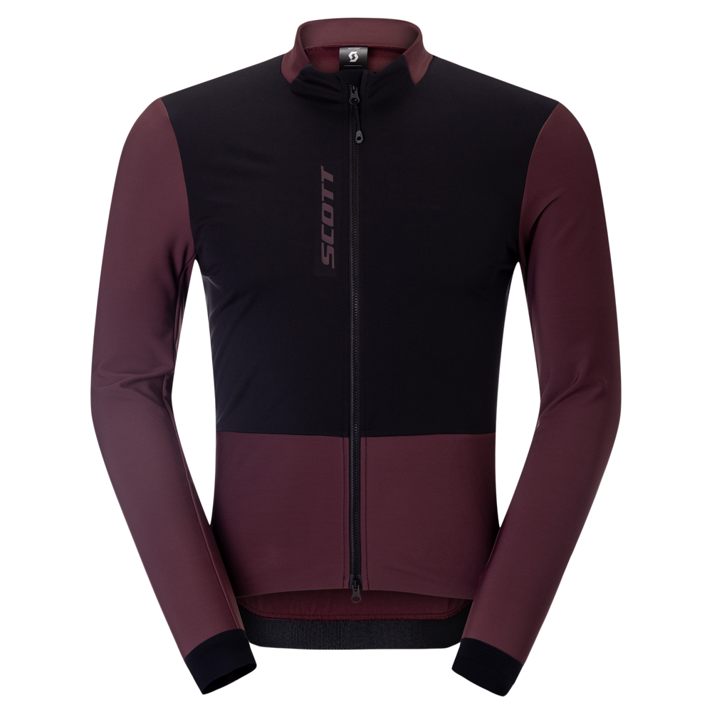 SCOTT Pro Warm Windbreaker Long-sleeve Men's Jersey in Cocoa Red/Black, main view