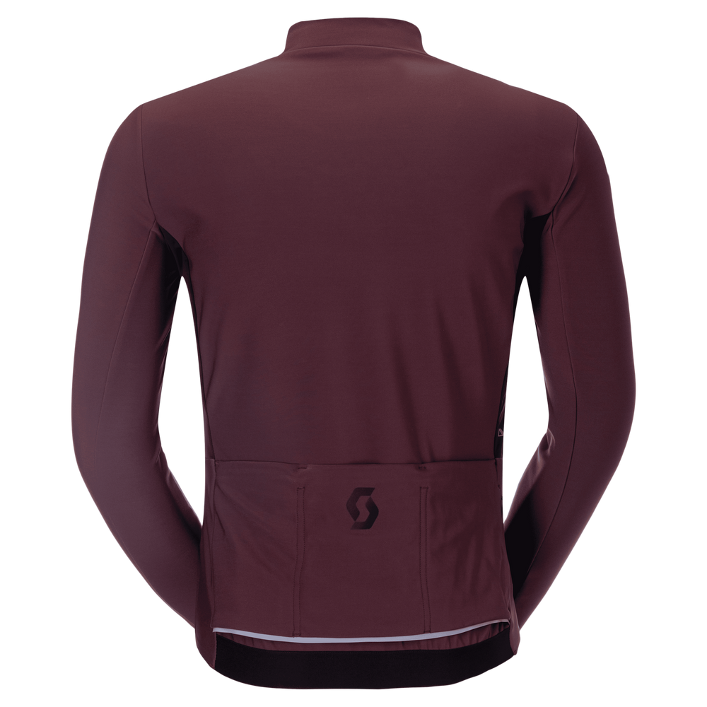 SCOTT Pro Warm Windbreaker Long-sleeve Men's Jersey in Cocoa Red/Black, view 2