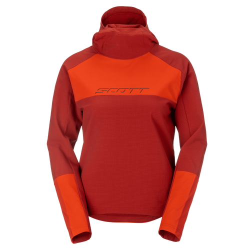 SCOTT Vertic Pro Warm Women's Hoodie in Toasted Red/Turbo Red, main view