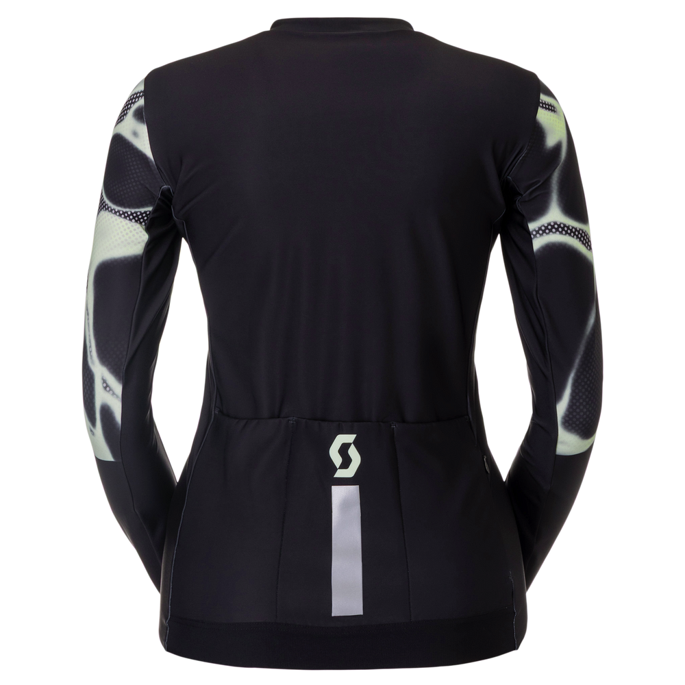 SCOTT Pro Mid Long-sleeve Women's Jersey in Black/Vapour Green, view 2