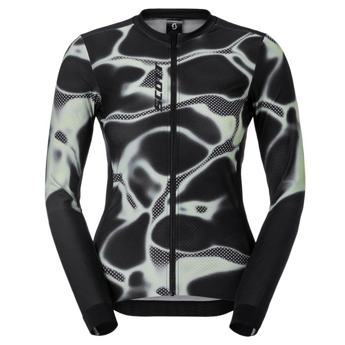 SCOTT Pro Mid Long-sleeve Women's Jersey in Black/Vapour Green, main view