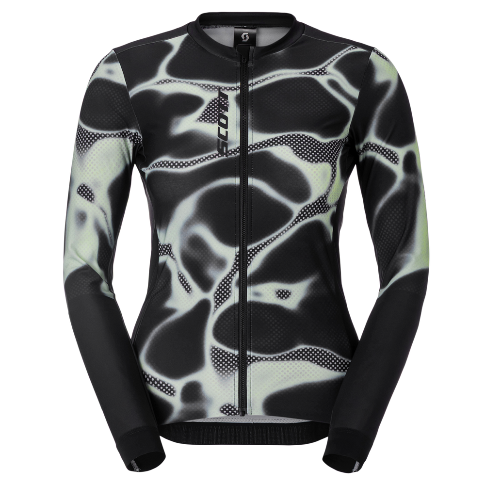 SCOTT Pro Mid Long-sleeve Women's Jersey in Black/Vapour Green, main view