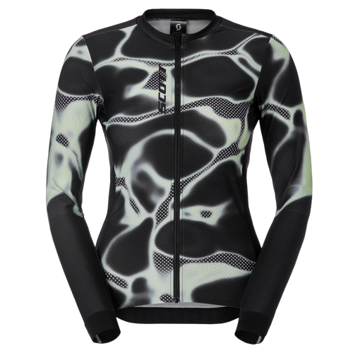 SCOTT Pro Mid Long-sleeve Women's Jersey in Black/Vapour Green, main view