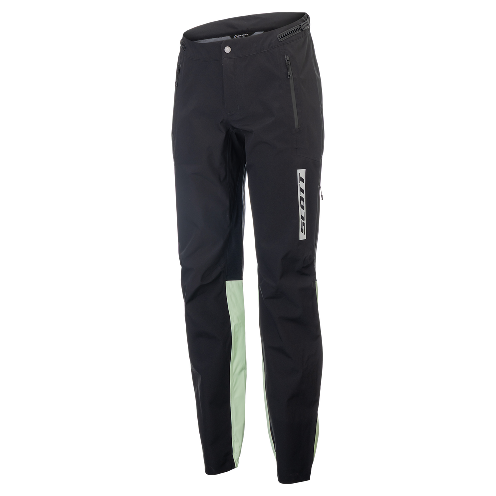SCOTT Vertic Pro 3 Layer Waterproof Men's Pants in Black/Vapour Green, view 3