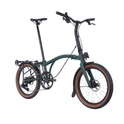 2026 Brompton G Line Folding Bike with Mudguards and Rack in Forest Green
