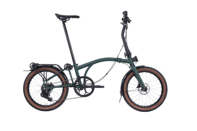 2026 Brompton G Line Folding Bike with Mudguards and Rack in Forest Green