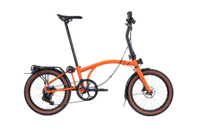2026 Brompton G Line Folding Bike with Mudguards and Rack in Adventure Orange