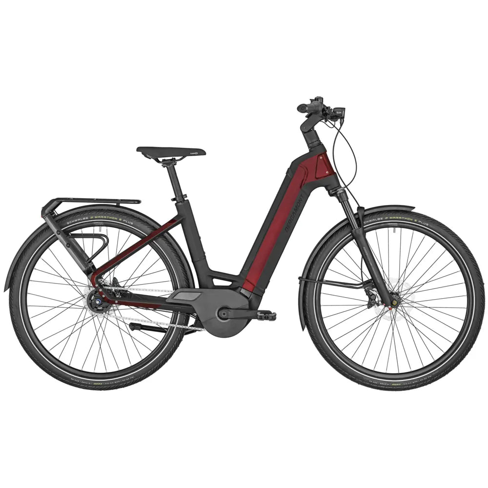2024 Bergamont E-Ville Expert Electric Step Through Hybrid Bike in Red