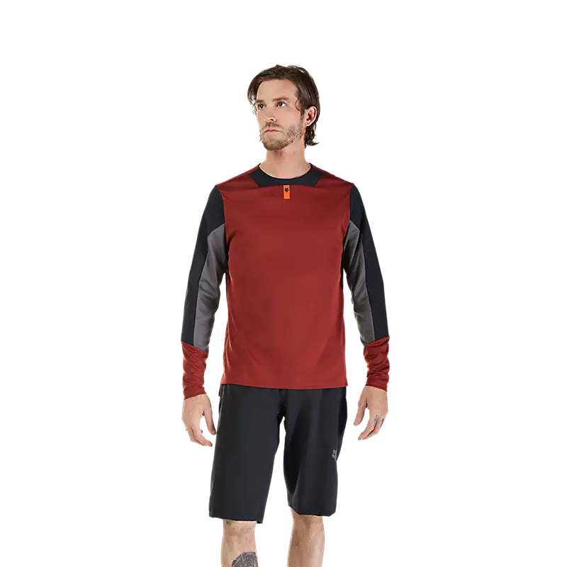 Fox Racing Defend Long Sleeve Jersey in Rust