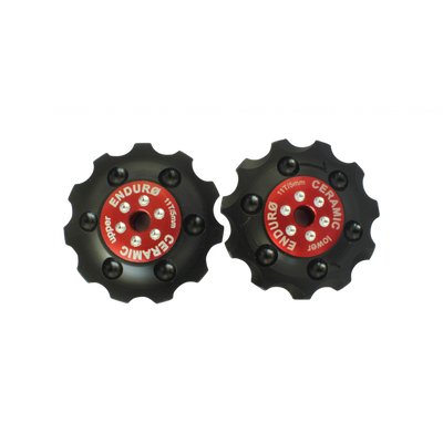 Enduro Bearings Zero Ceramic Jockey Wheels in Red