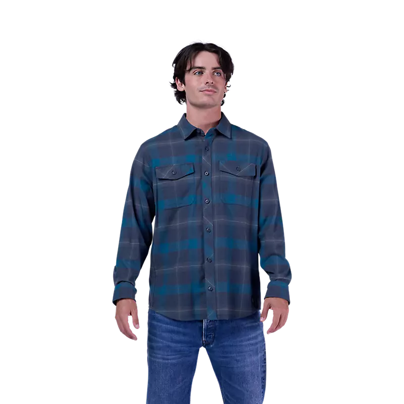 Fox Racing Survivalist Core Flannel Long Sleeve Shirt in Blue