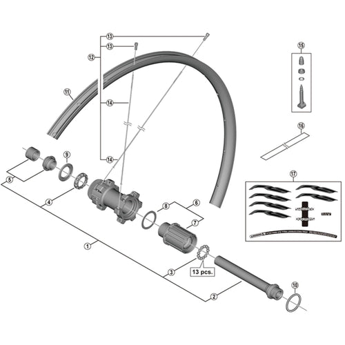 Shimano FH-M678 hub axle
