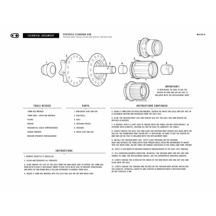 Crankbrothers Freehub Body Alloy Driver