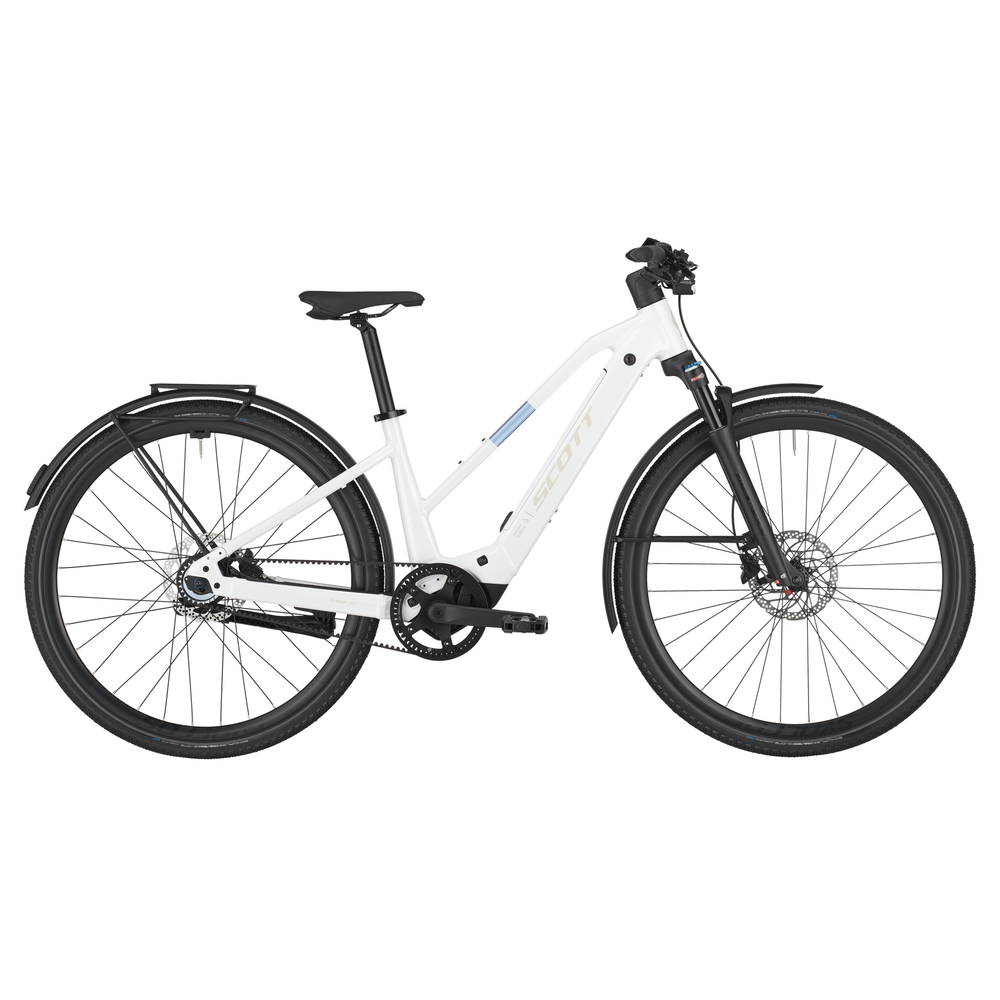 2025 Scott Passage 10 Belt Slope Electric Hybrid Bike In White