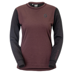 SCOTT Vertic Pro Mid Long-sleeve Women's Tee in Cocoa Red/Black, main view