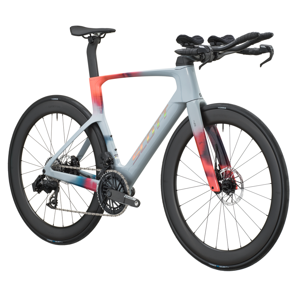 SCOTT Foil RC TRI in Narwal Grey/Gloaming Orange, side view