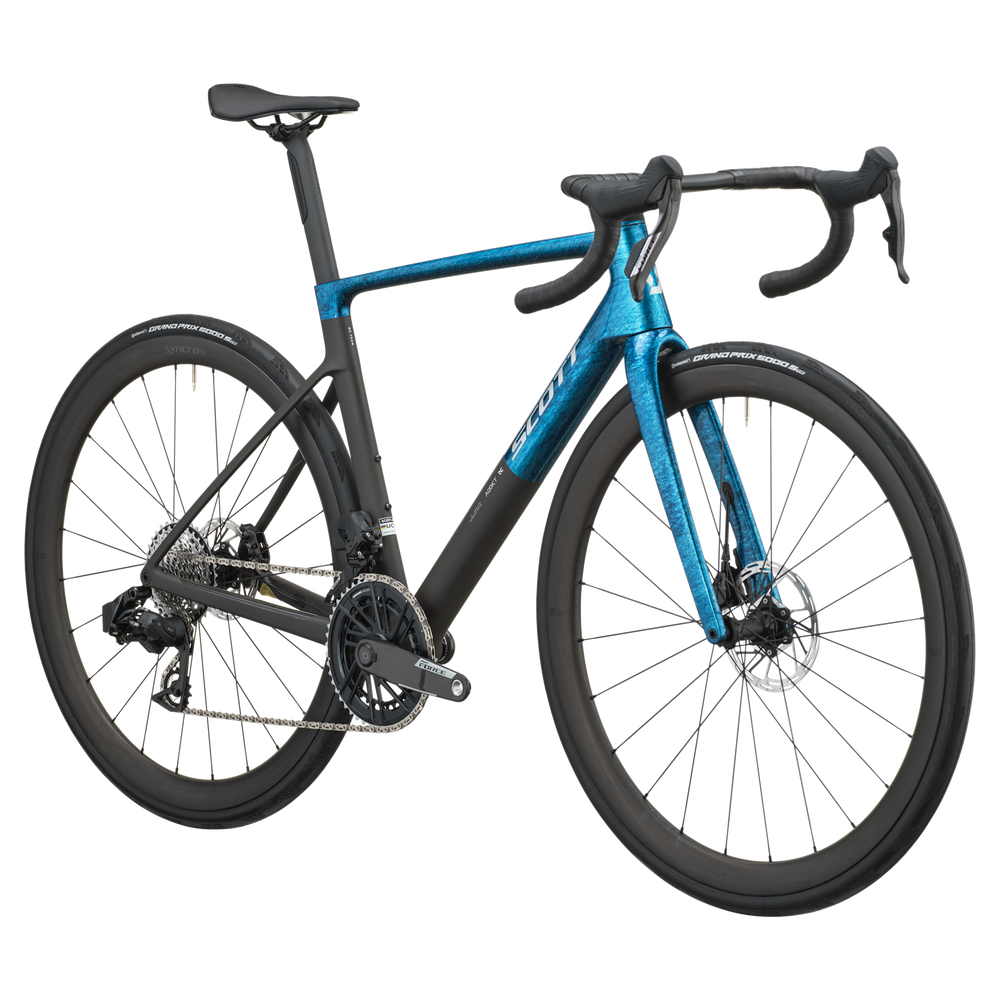 SCOTT Addict RC Team in Watery Blue/Carbon Black, side view