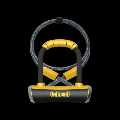 OnGuard Pitbull Mini DT Bike Lock in Black and Yellow