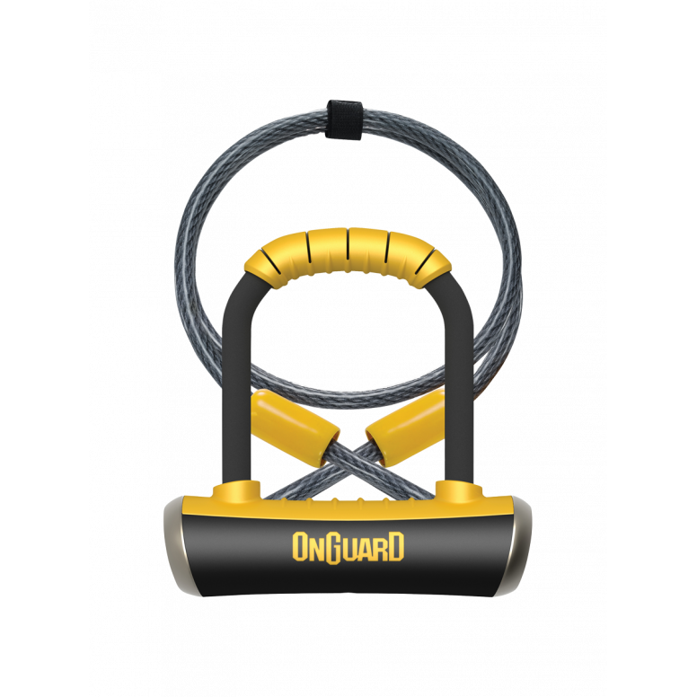 OnGuard Pitbull Mini DT Bike Lock in Black and Yellow