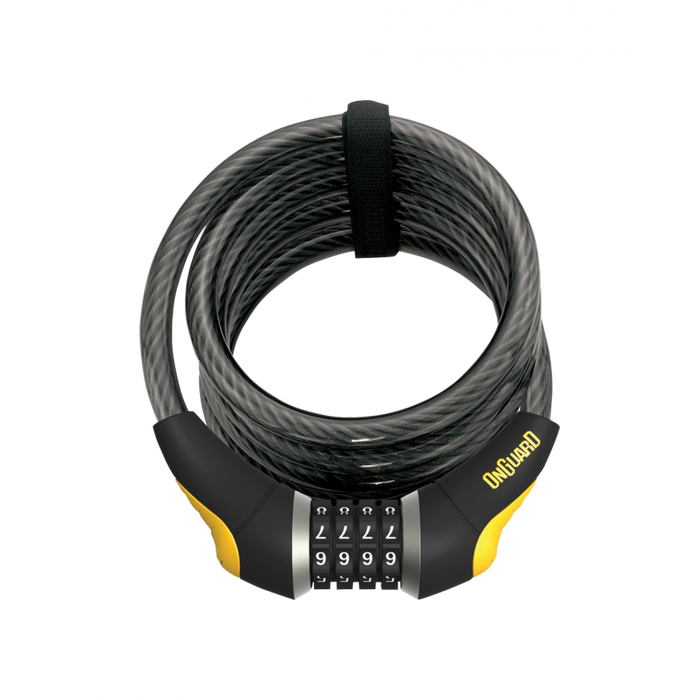 OnGuard Doberman Combo Cable Lock 12mm in Black/Yellow