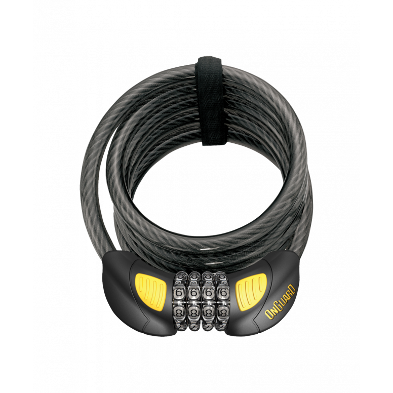 OnGuard Doberman Combo Cable Lock LED in Black/Yellow