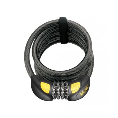 OnGuard Doberman Combo Cable Lock LED in Black/Yellow