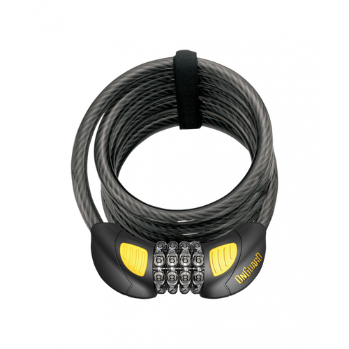 OnGuard Doberman Combo Cable Lock LED in Black/Yellow